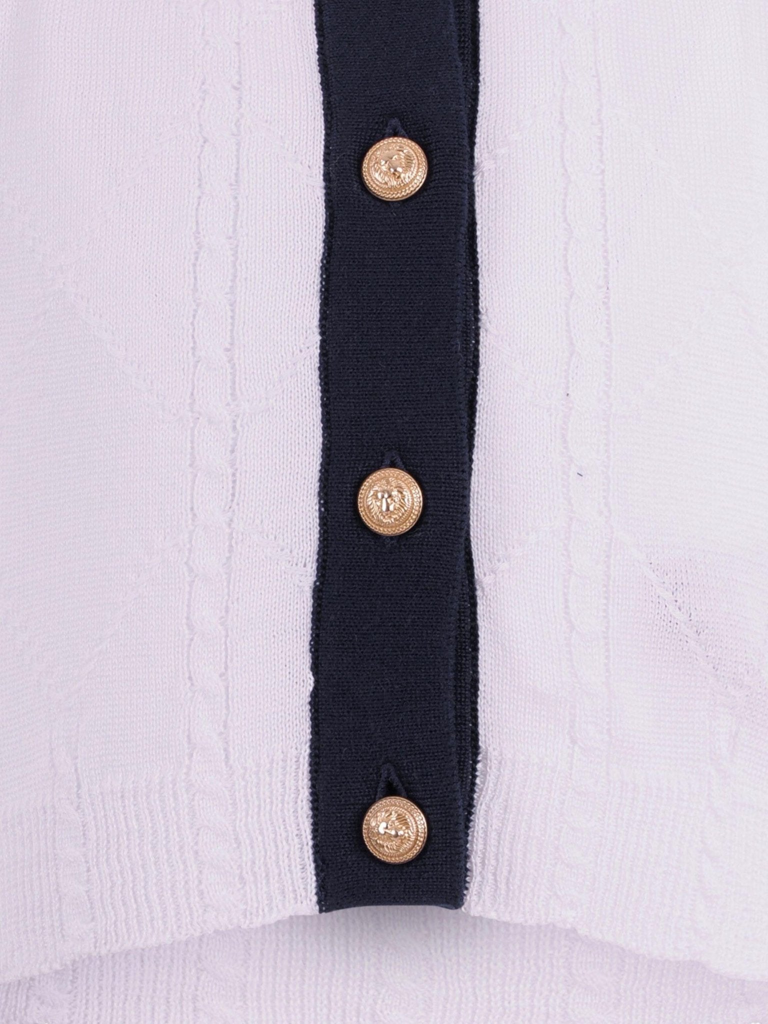 Canotta per bambina Balmain Kids bianca e nera con dettagli bottoni dorati - Rubino Kids