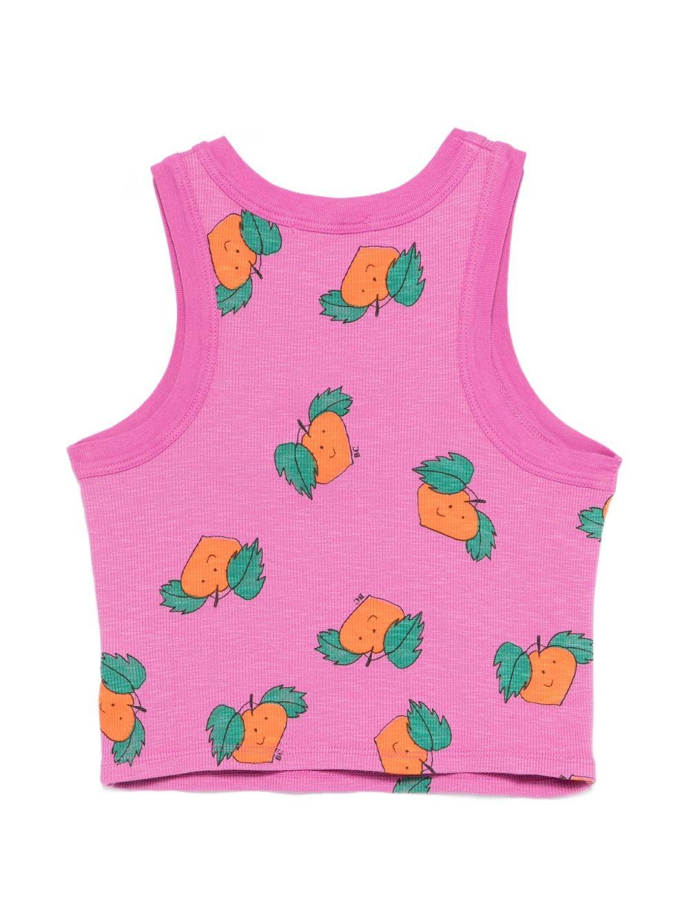 Canotta per bambina Bobo Choses fucsia con stampa grafica all - over - Rubino Kids