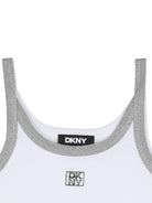 Canotta per bambina Dkny Kids bianca con dettaglio a contrasto - Rubino Kids