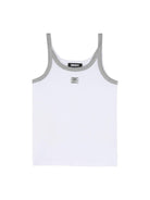 Canotta per bambina Dkny Kids bianca con dettaglio a contrasto - Rubino Kids