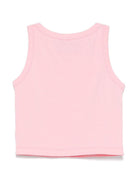 Canotta per bambina John Richmond Junior rosa con logo con strass - Rubino Kids