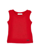 Canotta per bambina Monnalisa rossa con placca con logo - Rubino Kids