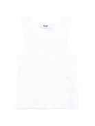 Canotta per bambina MSGM Kids bianca con applicazioni - Rubino Kids