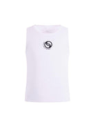 Canotta per bambina Stella McCartney Kids bianca con logo sul davanti a contrasto - Rubino Kids