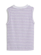 Canotta per bambino Brunello Cucinelli Kids lilla con stampa a righe e design a coste - Rubino Kids