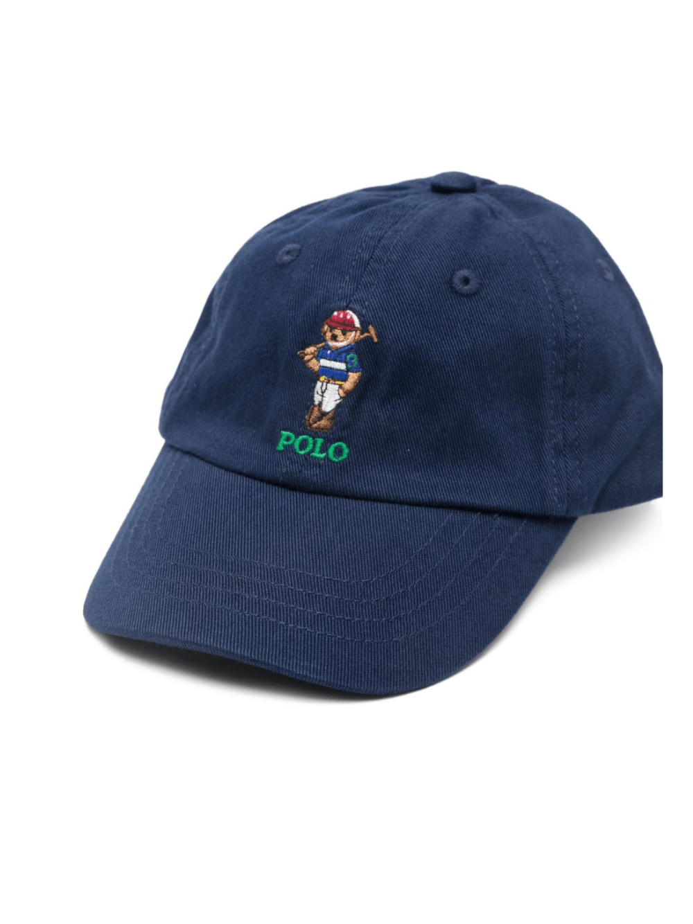Cappellino per neonato Polo Ralph Lauren Kids blu con ricamo orsetto sul davanti - Rubino Kids