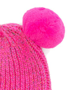 Cappello a coste per bambina Billieblush fucsia con pompon in pelliccia - Rubino Kids