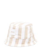 Cappello a pescatore per neonato Boss Kids beige con design a righe - Rubino Kids
