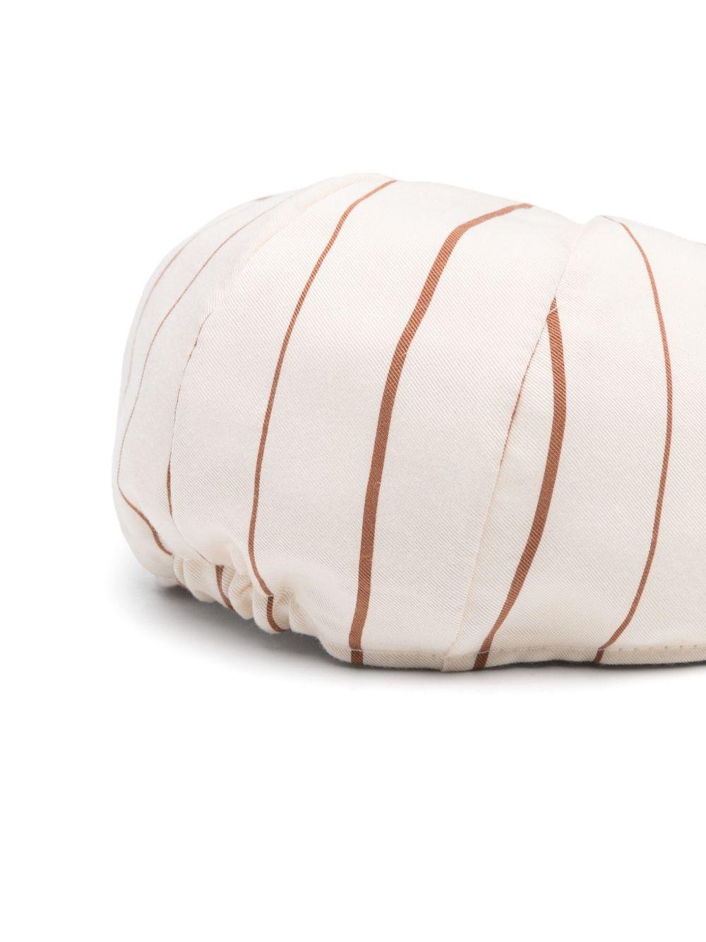 Cappello baker boy per neonato Colorichiari beige a righe - Rubino Kids