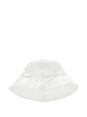 Cappello bucket per bambina Monnalisa bianco con motivo a fiori