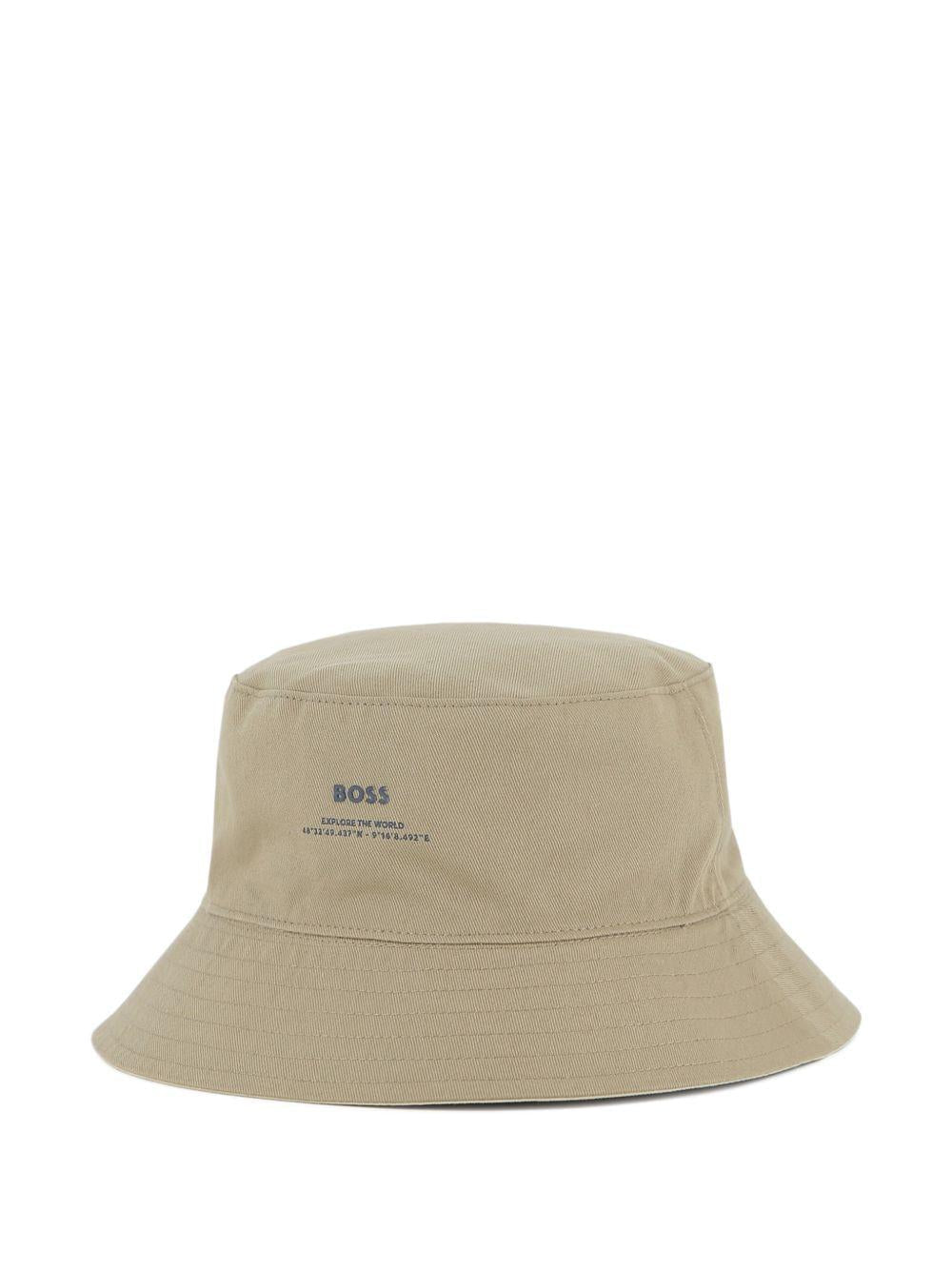 Cappello bucket per bambino Boss Kids beige con logo - Rubino Kids