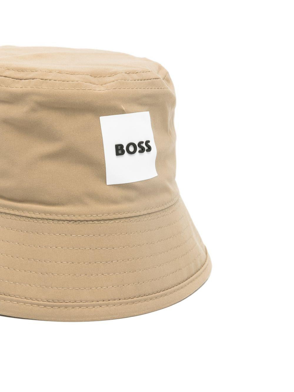 Cappello bucket per neonato BOSS Kids beige reversibile - Rubino Kids