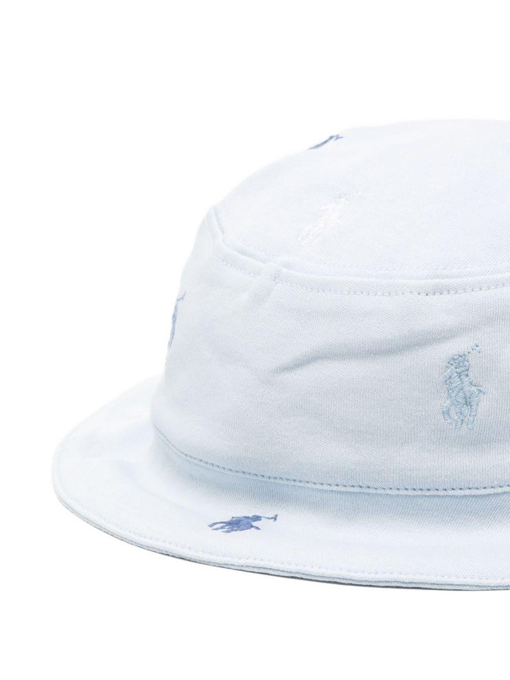 Cappello bucket per neonato Polo Ralph Lauren Kids Polo Pony azzurro con ricamo - Rubino Kids