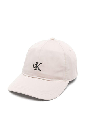 Cappello da baseball con ricamo per bambino Calvin Klein Kids beige con tesa curva