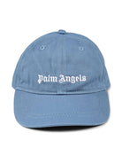 Cappello da baseball con ricamo per bambino Palm Angels Kids azzurro con tesa curva - Rubino Kids
