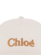 Cappello da baseball per bambina Chloé Kids bianco con logo ricamato - Rubino Kids