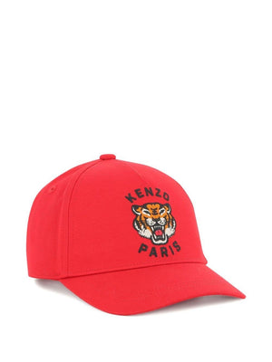 Cappello da baseball per bambino Kenzo Kids rosso con ricamo Tiger Head