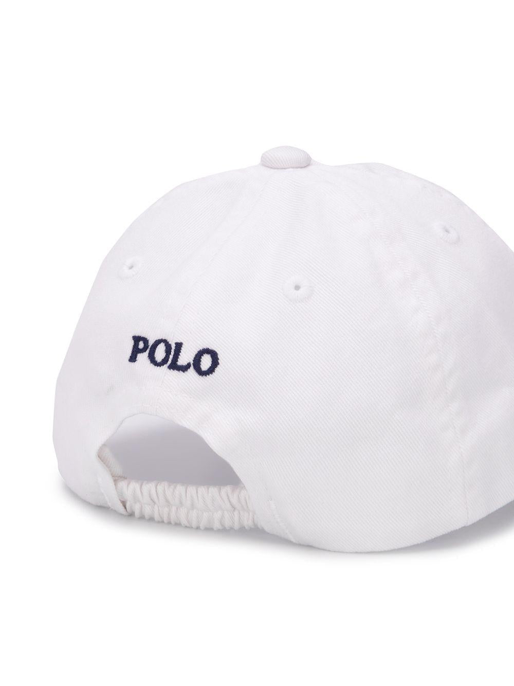 Cappello da baseball per neonato Polo Ralph Lauren Kids bianco con caratteristico motivo Polo Pony - Rubino Kids