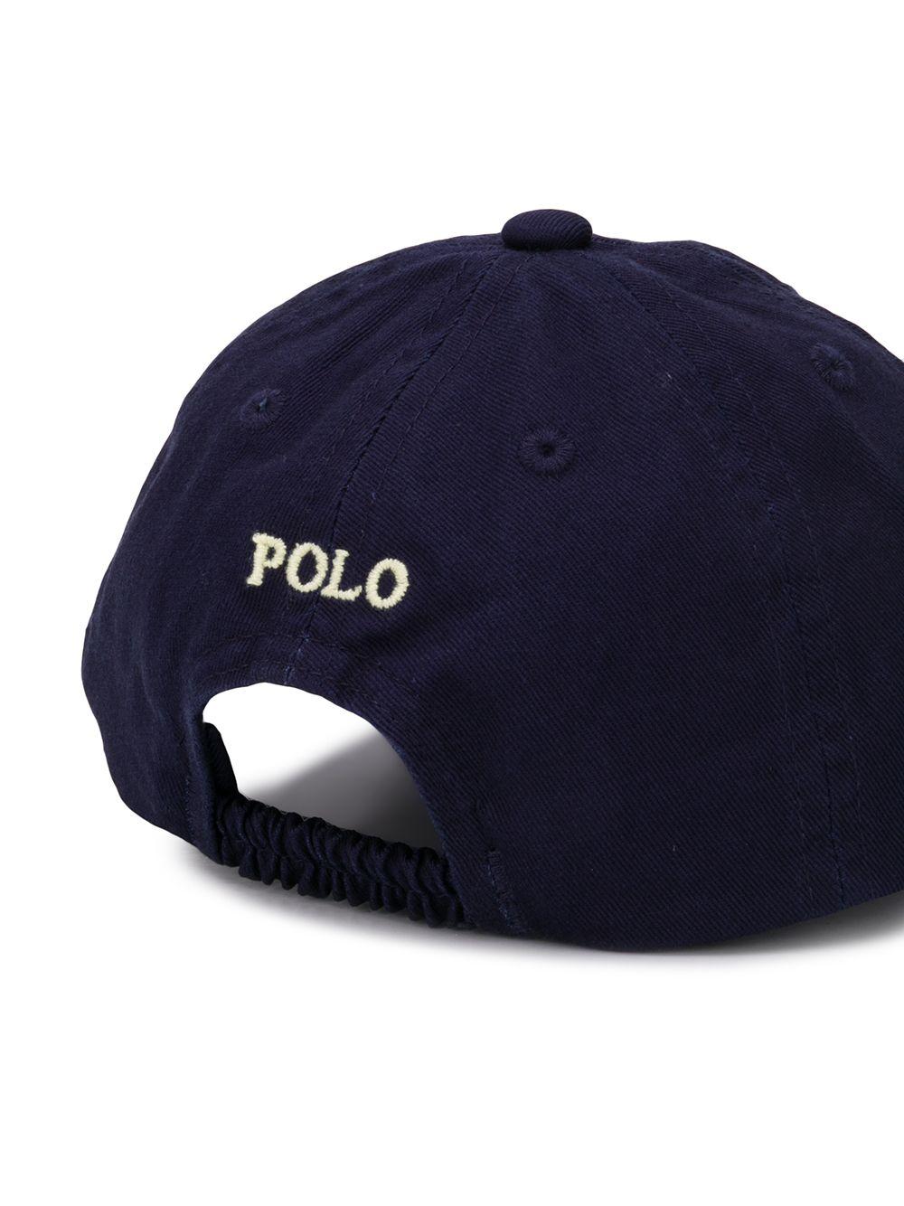 Cappello da baseball per neonato Polo Ralph Lauren Kids blu con caratteristico motivo Polo Pony - Rubino Kids