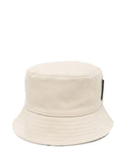 Cappello da pescatore per bambino Karl Lagerfeld Kids beige reversibile con toppa e logo - Rubino Kids