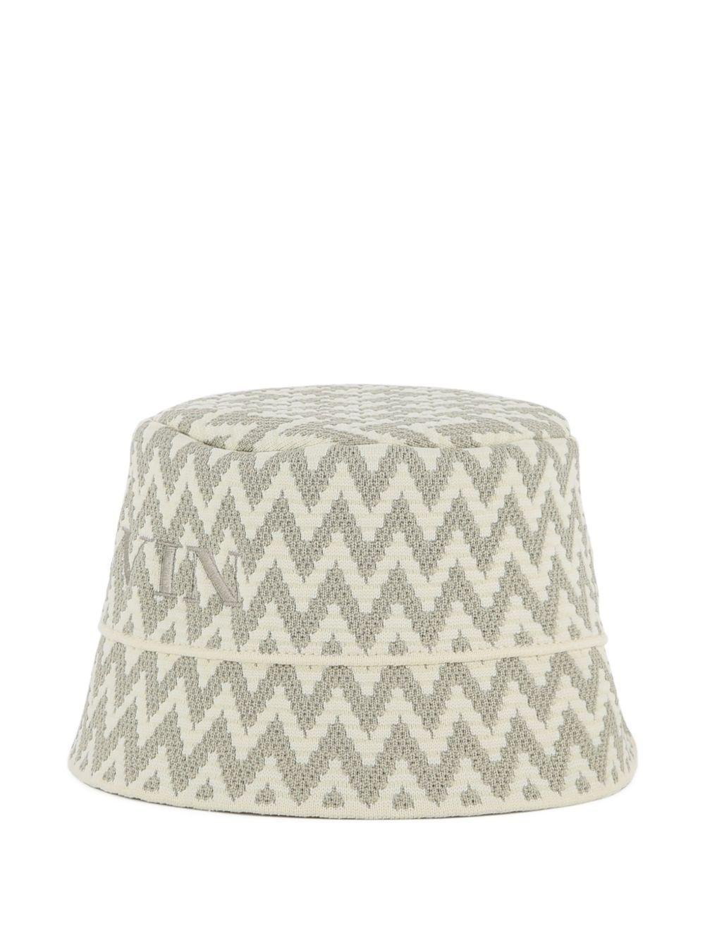 Cappello da pescatore per bambino Lanvin Enfant beige con motivo a chevron - Rubino Kids