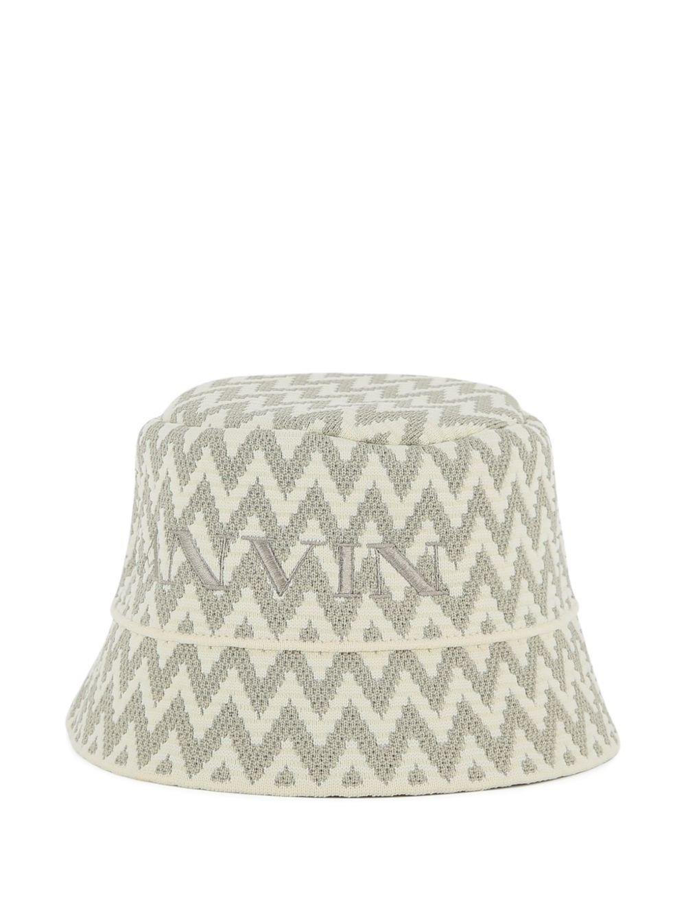 Cappello da pescatore per bambino Lanvin Enfant beige con motivo a chevron - Rubino Kids