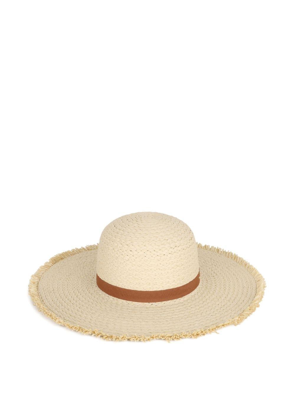 Cappello estivo per bambina Michael Kors Kids beige con frange - Rubino Kids