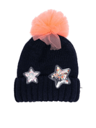 Cappello per bambina Billieblush blu con pompon e dettagli a stella - Rubino Kids