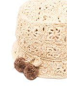 Cappello per bambina Bonpoint beige con pompon - Rubino Kids