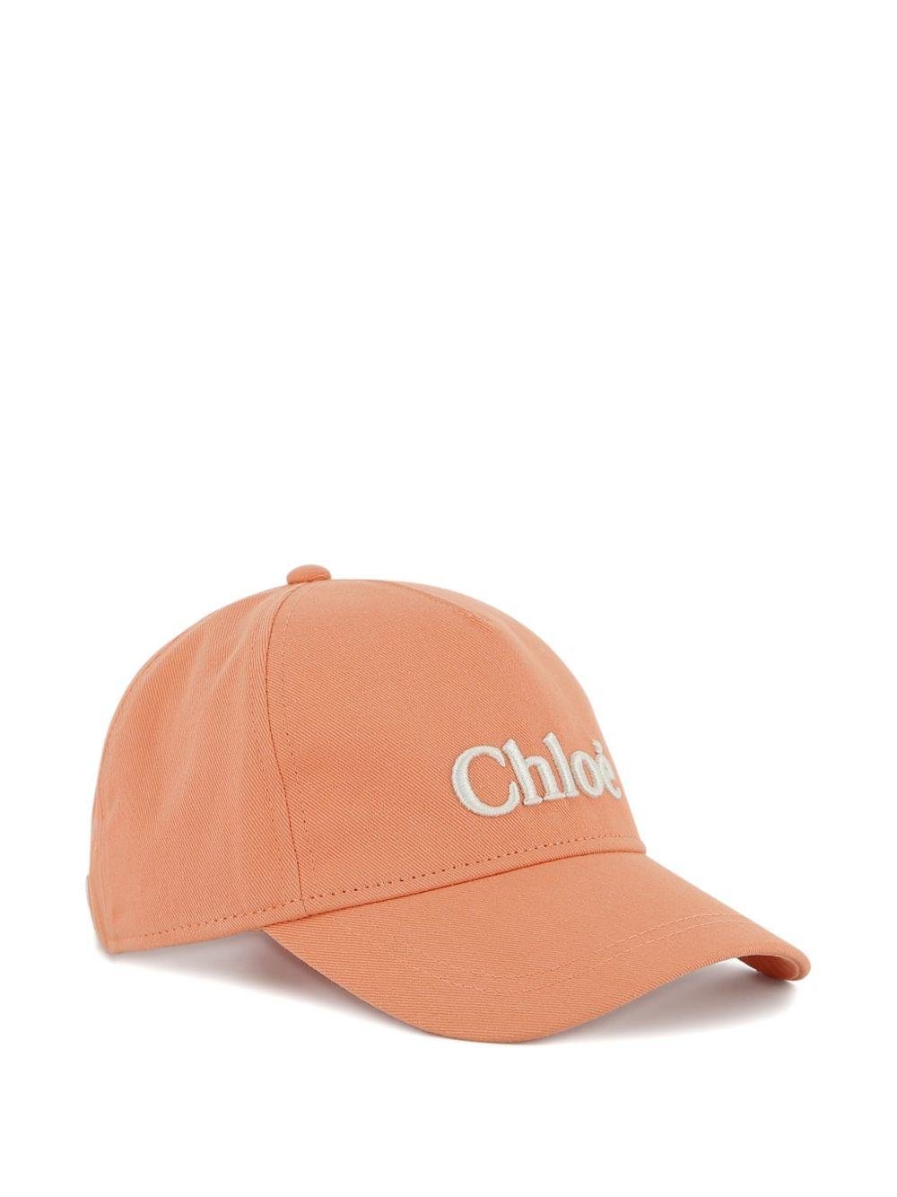 Cappello per bambina Chloé Kids rosa con logo ricamato - Rubino Kids