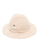 Cappello per bambina Donsje Steijn beige con motivo con ricamo - Rubino Kids