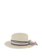 Cappello per bambina Karl Lagerfeld Kids bianco a righe sfilacciato - Rubino Kids
