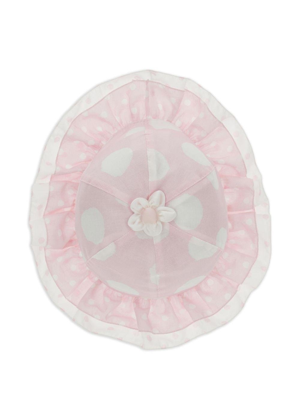 Cappello per bambina Monnalisa rosa modello bucket a pois - Rubino Kids