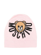 Cappello per bambina Moschino Kids rosa con logo ricamato - Rubino Kids