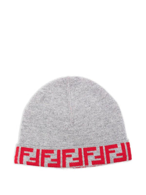 Cappello per bambini Fendi Kids grigio con motivo FF