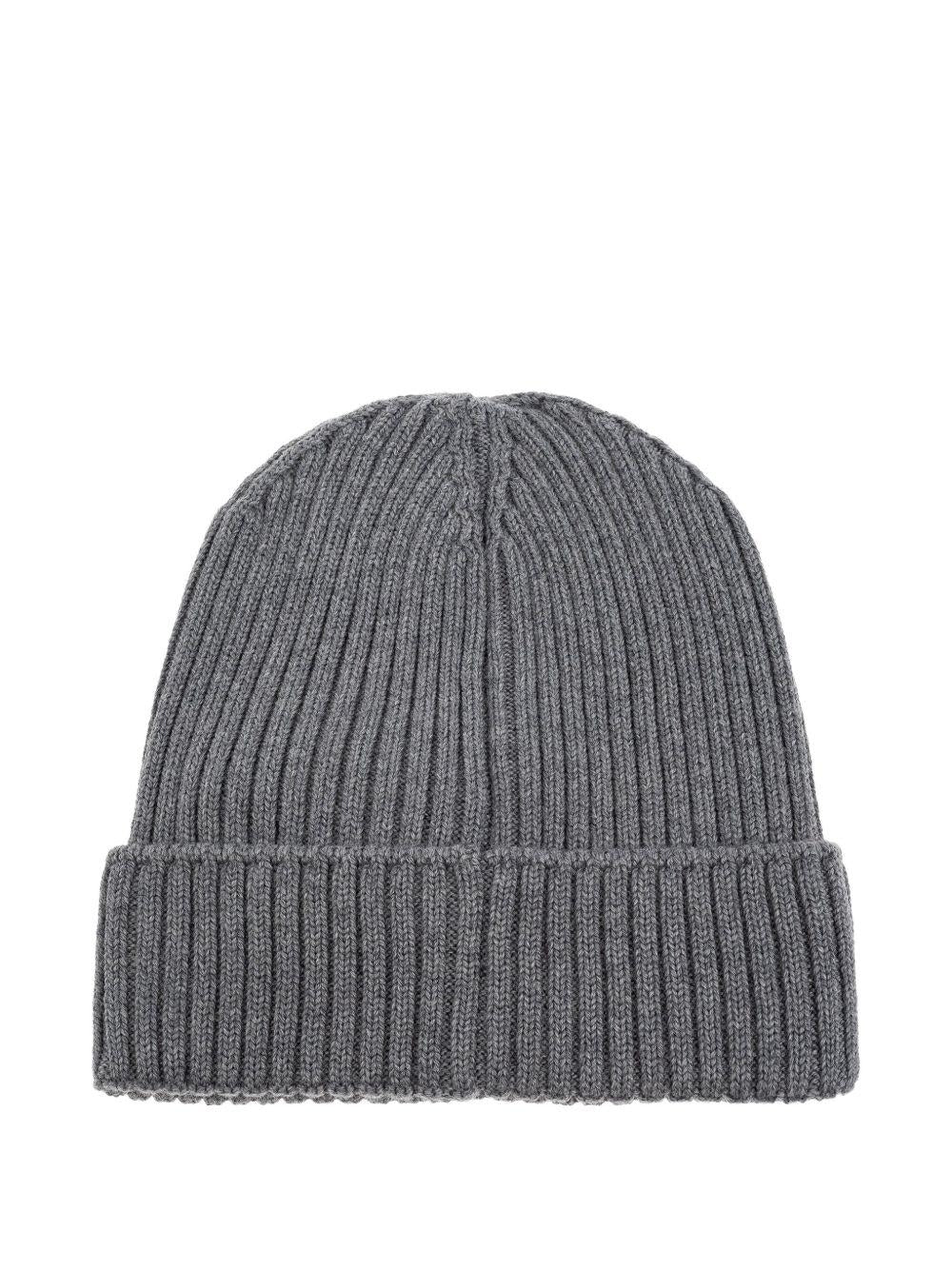 Moncler Enfant children's hat in gray with MONCLER ENFANT logo