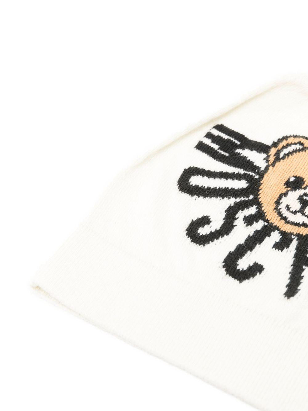 Cappello per bambini Moschino Kids bianco con logo ricamato - Rubino Kids