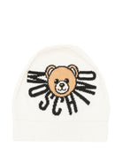 Cappello per bambini Moschino Kids bianco con logo ricamato - Rubino Kids