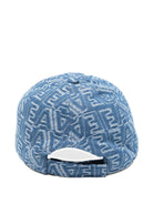 Cappello per bambino Emporio Armani Kids blu con stampa logo all - over - Rubino Kids
