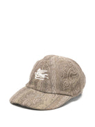 Cappello per bambino Etro Kids marrone con stampa Paisley all - over - Rubino Kids