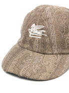 Cappello per bambino Etro Kids marrone con stampa Paisley all - over - Rubino Kids