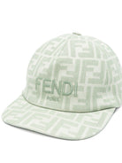 Cappello per bambino Fendi Kids verde con logo all - over - Rubino Kids