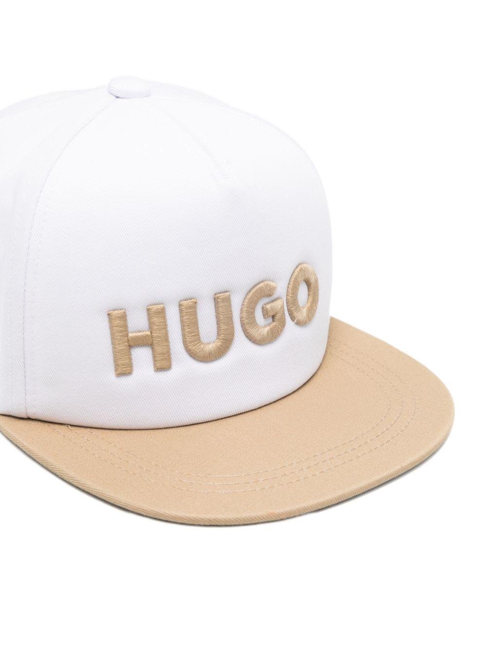 Cappello per bambino Hugo Kids beige con logo ricamato - Rubino Kids