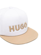 Cappello per bambino Hugo Kids beige con logo ricamato - Rubino Kids
