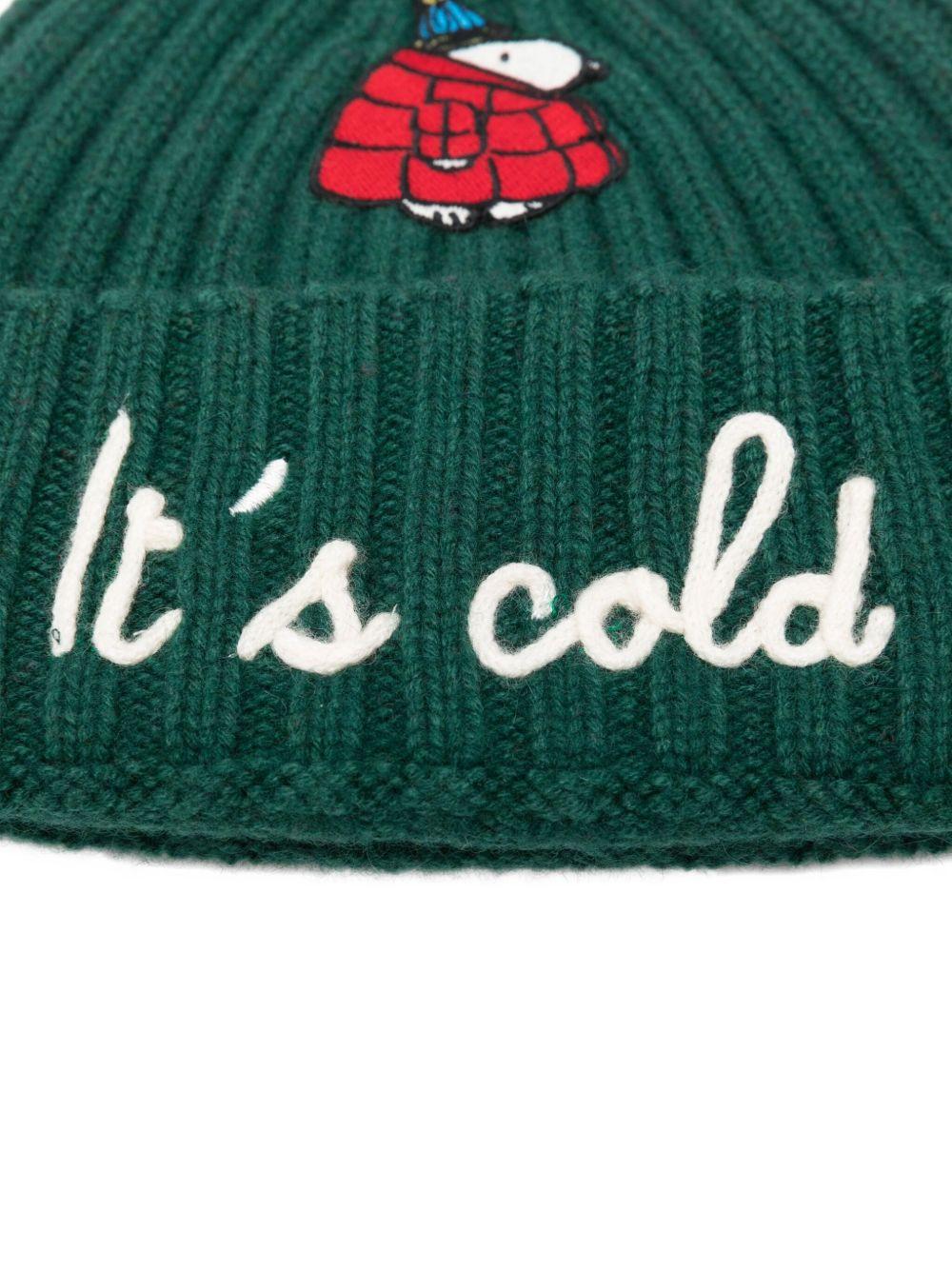 Cappello per bambino MC2 Saint Barth Kids x Peanuts Wengen Jr. verde a coste - Rubino Kids