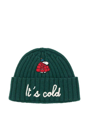 Cappello per bambino MC2 Saint Barth Kids x Peanuts Wengen Jr. verde a coste
