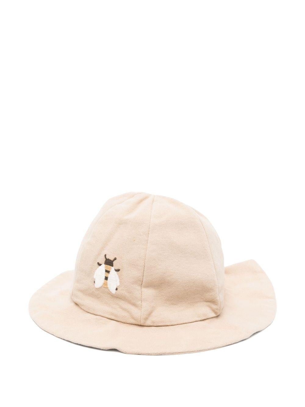 Cappello per neonata Donsje Steijn beige con motivo con ricamo - Rubino Kids