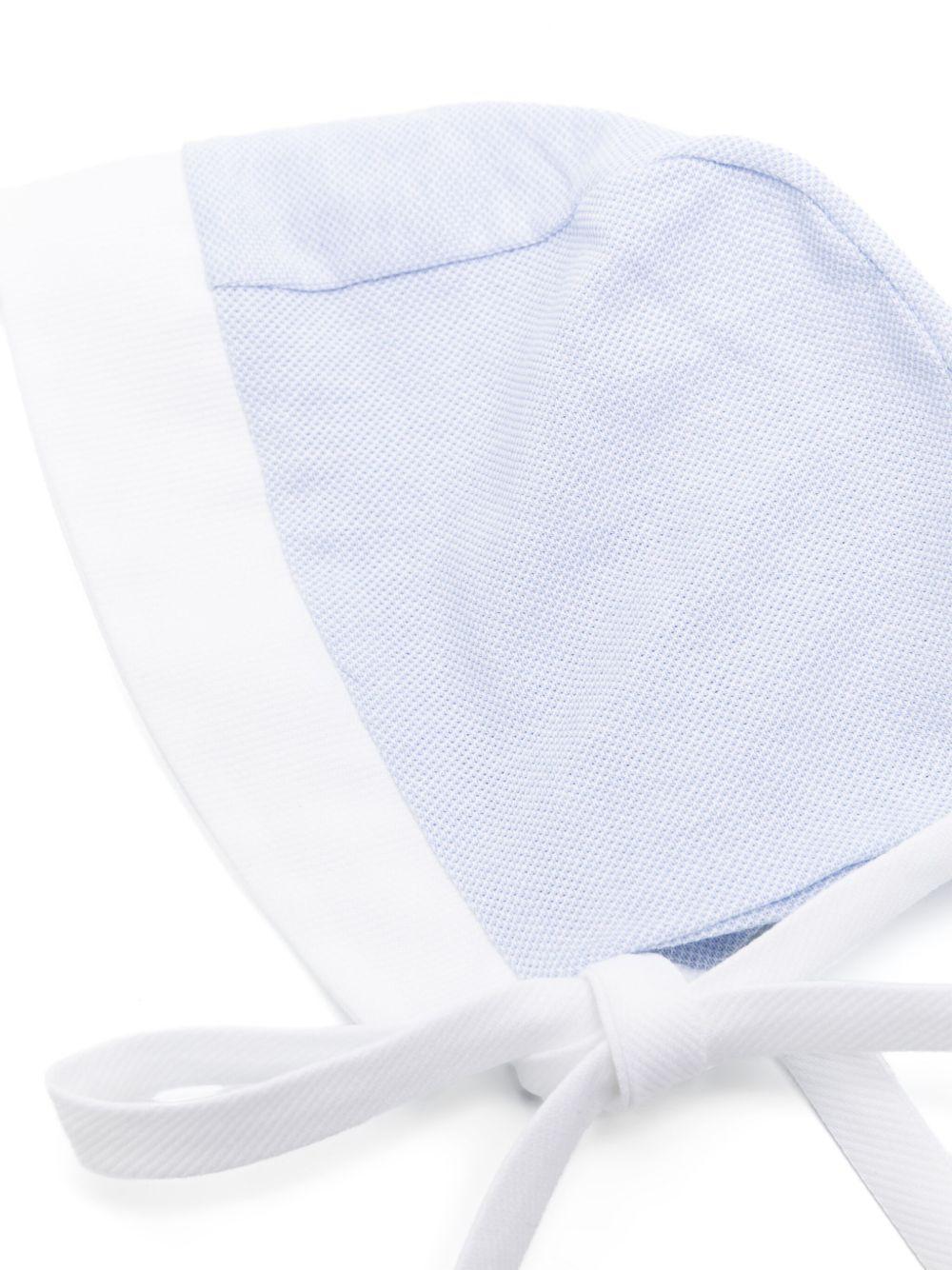 Cappello per neonata La Stupenderia azzurro con trama piquet e corona rotonda - Rubino Kids