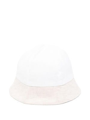 Cappello per neonata La Stupenderia bianco con orlo a contrasto e corona rotonda