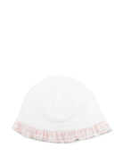 Cappello per neonata La Stupenderia bianco con rifiniture a quadretti - Rubino Kids
